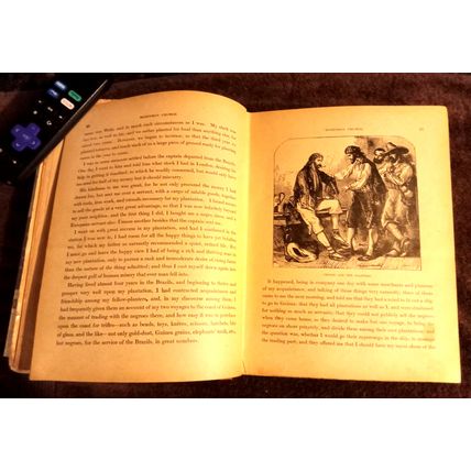 The Adventures Of Robinson Crusoe By Daniel Defoe Circa 1900 10" Tall Good Shape