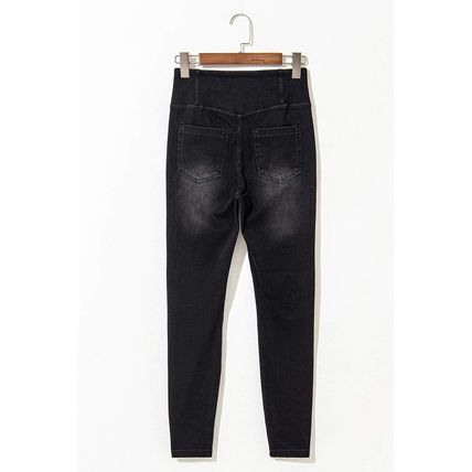 Black Arched Waist Stretchy Slim Fit Jeggings