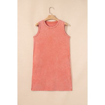 Flamingo Mineral Wash Tank Mini Dress with Pockets