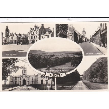 ED 157 HUNTLY MULTI VIEW . RP POSTCARD
