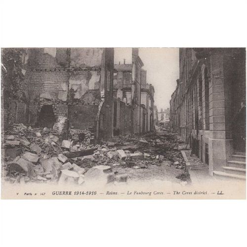 Le Faubourg Ceres Reims 14 - 16 War Damage Postcard (MO169)