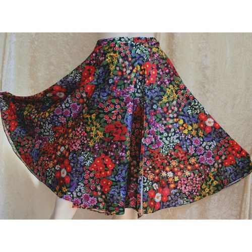 Vintage 1970 Hand Made Wrapover Skirt Size 12 14 16 Rare