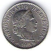 SUISSE 20 RAPPEN 1959