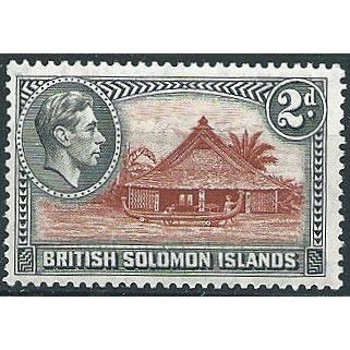 Solomon Islands 1939 SG63 2d Orange-Brown & Black Mounted Mint .. ..