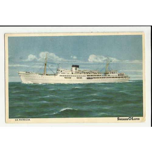 Swedish Lloyd SS PATRICIA Company Art Postcard (a)