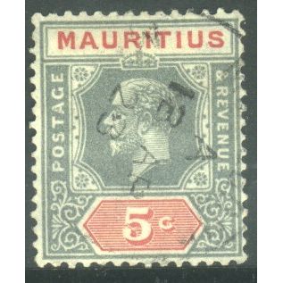 Mauritius 1921 - 5c grey/carmine - KGV - used