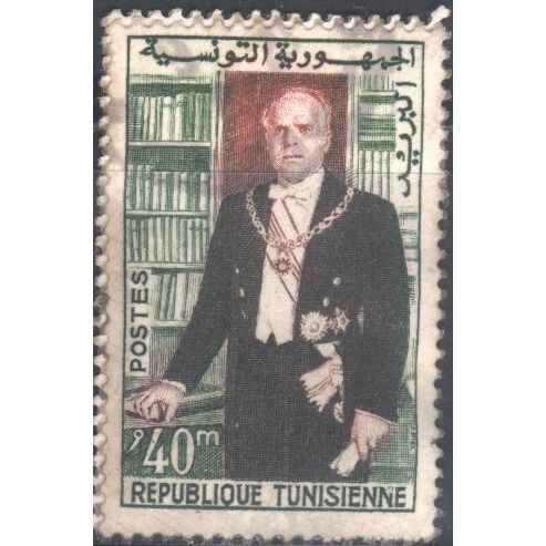 Tunisia 1960 - SG111 - 40m back/red/green - President Bourguiba - used