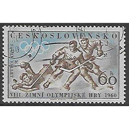 Mi 1183: 60 h. sepia/pale blue Winter Olympic Games: Ice Hockey.