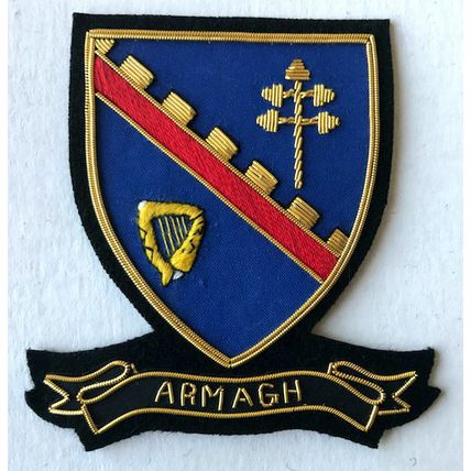 HAND EMBROIDERED IRISH COUNTY - ARMAGH - COLLECTORS HERITAGE ITEM TO BUY CP MADE