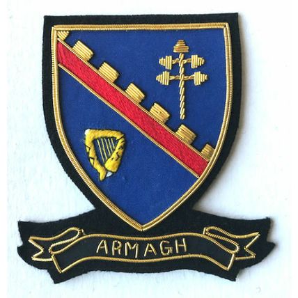 HAND EMBROIDERED IRISH COUNTY - ARMAGH - COLLECTORS HERITAGE ITEM TO BUY CP MADE