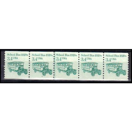 2123 3.4c School Bus Fine MNH Dry Gum PNC 2/4+1 Z5734