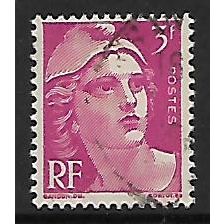 FRANCE 1945 3F RED MARIANNE SG 918 FINE USED#