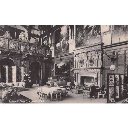 Longleat Great Dining Hall Somerset Real Photo Postcard