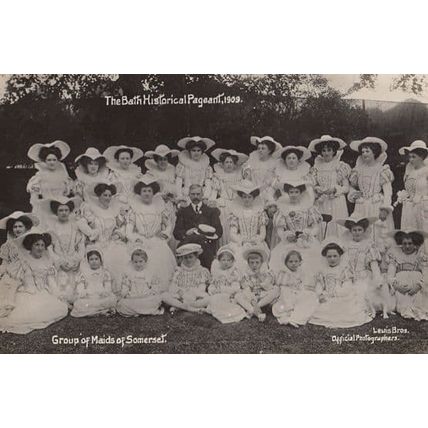 Maids Of Somerset Devon Old 1909 Bath Pageant RPC Postcard