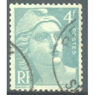 France Stamps 1947 - 4f bluish green "Marianne" - used 2