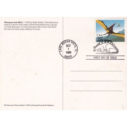 United States 1989 Dinosaurs Maximum cards set of 6 Lake Buena Vista cancel VGC
