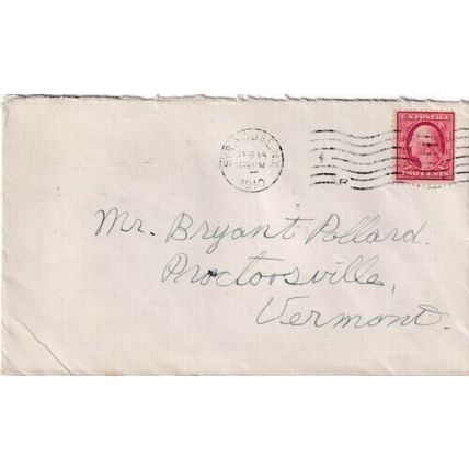 United States 1910 Syracuse NY-Proctorsville VT Cover Syracuse cancel written