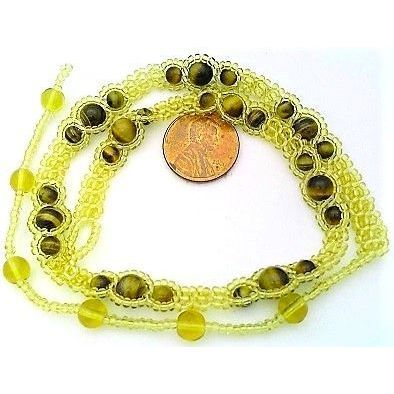 Golden Tiger Eye Beaded Daisy Chain Gemstone Choker Necklace