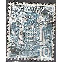 Monaco 1924 Michel 77 O Cote (2008) 0.25 € Armoiries Cachet rond
