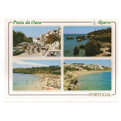 PRAIA DA OURA, ALGARVE unused postcard multi view =