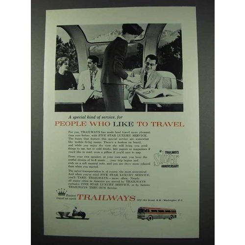 1961 Trailways Bus Ad - People Who Like To Travel