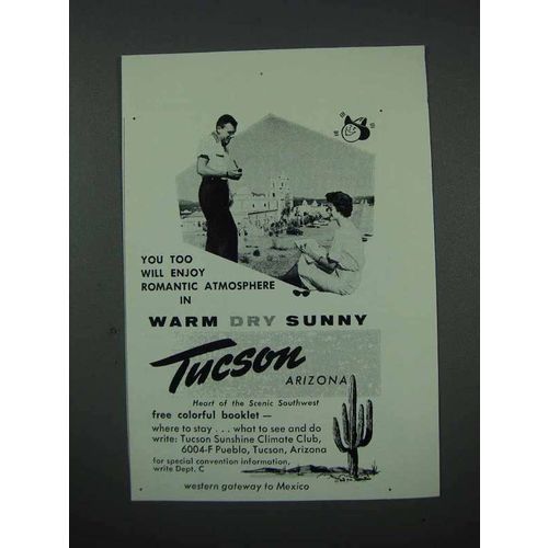 1961 Tucson Arizona Tourism Ad - Warm