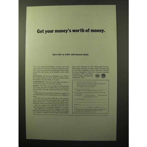 1964 Great Western Financial Corporation Ad - Money