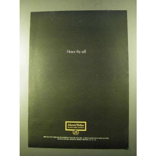 1970 Johnnie Walker Black Label Scotch Ad - Honor Self