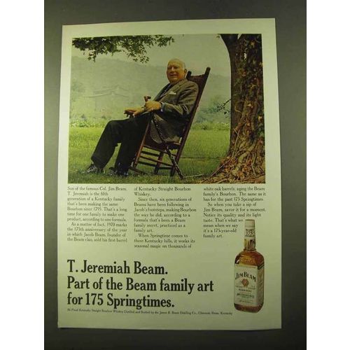 1970 Jim Beam Bourbon Ad - T. Jeremiah Beam