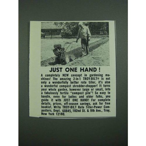 1976 Troy-Bilt Roto-Tiller Ad - Just One Hand
