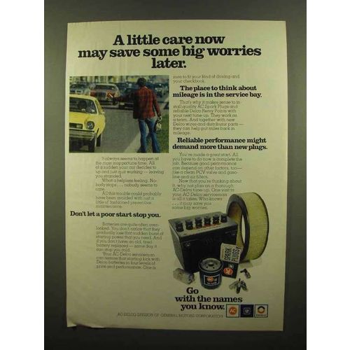 1977 AC-Delco Parts Ad - A Little Car Now Save Worries