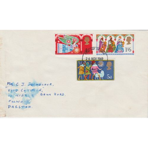 GB 1969 Christmas set FDC West Lancs pm see others