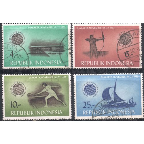 Indonesia 1963 - SG977 + 978 + 979 + 981 - Games Of New Emerging Forces - used