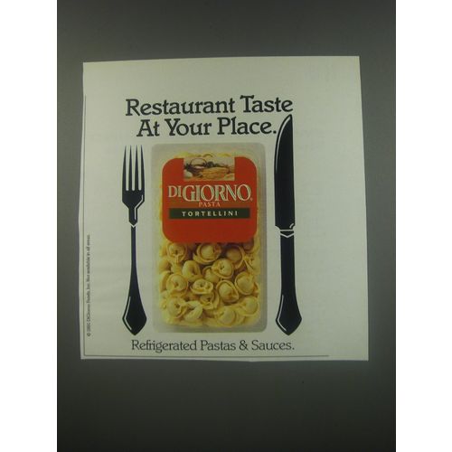 1991 DiGiorno Tortellini Pasta Advertisement - restaurant Taste at your place