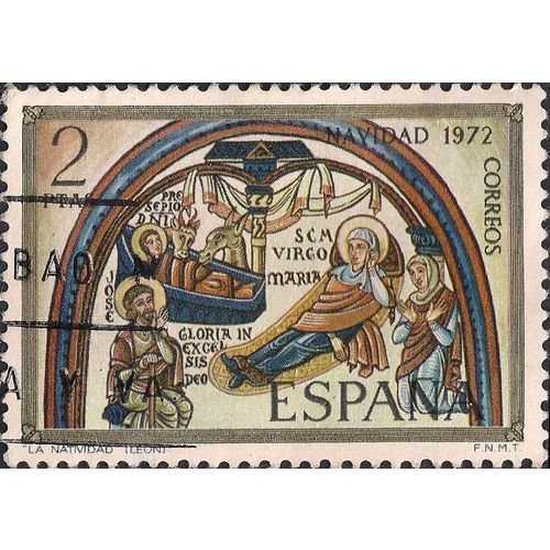 SPAIN, Natividad, yellow 1972, 2 Ptas