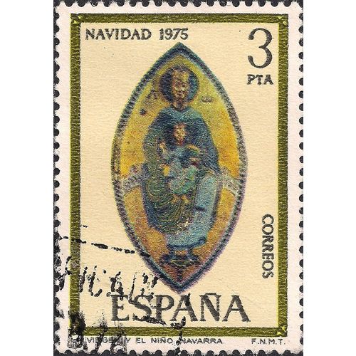 SPAIN, Christmas, green and cream 1975, 3. Ptas