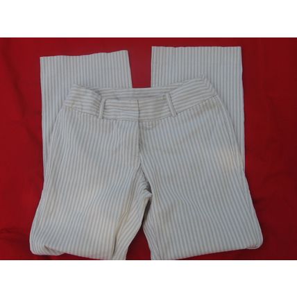 Womens George Ivory Beige Striped Jeans Pants 8 30 Waist Clearance