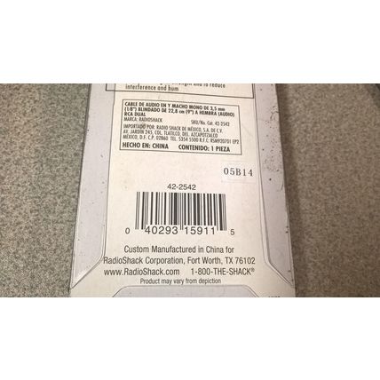 RadioShack 9" Audio Y-Cable 3.5mm Gold-Plated Male to Dual RCA Phono 42-2542