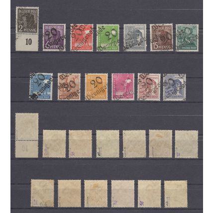 Germany 1948, Stamps of '47-48 w/dist. OP. Mi #166IV-175IV, 177IV, 179IV-180IV