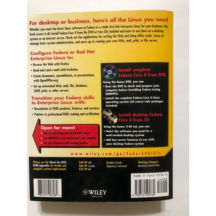 RedHat Fedora Enterprice Linux4 Bible [Book]