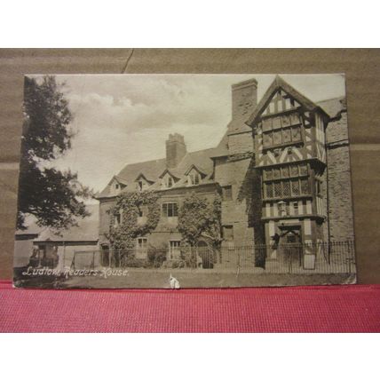 THE READER'S HOUSE, LUDLOW, SHROPSHIRE. used antique postcard 1911 pm /