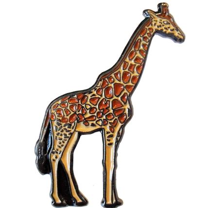 Giraffe African Wild Animal Africa Zoo Brooch Metal Enamel Pin Badge 30mm NEW