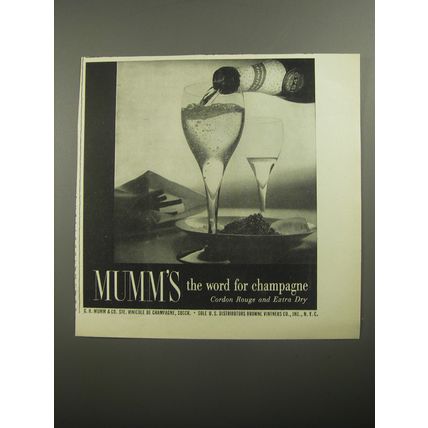 1956 Mumm's Champagne Advertisement - Mumm's the word for champagne