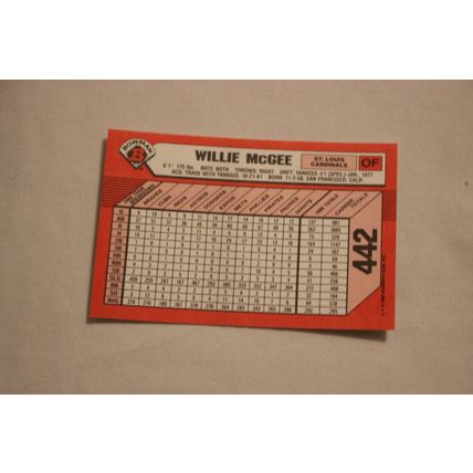 Willie McGee 1989 Bowman TIFFANY NO. 442