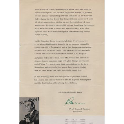 Erich Seligmann Fromm German Jew Socialist Medical Hand Signed Letter