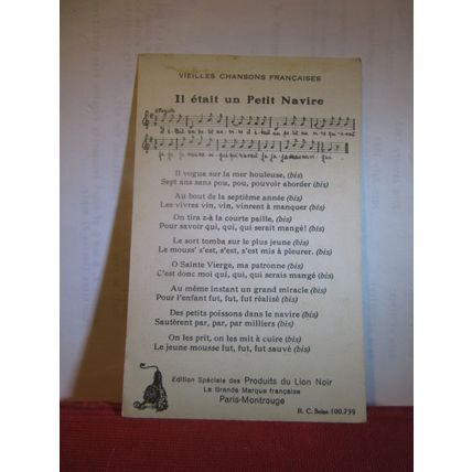2 x VIEILLES CHANSONS FRANCAISES, Old French Song Cards childrens =
