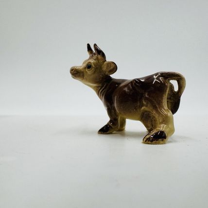 Retired Hagen Renaker Comical Jersey Cow Ceramic Painted Figurine