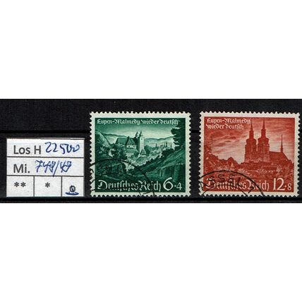 Los H22500: Deutsches Reich Mi. 748/49, gest.