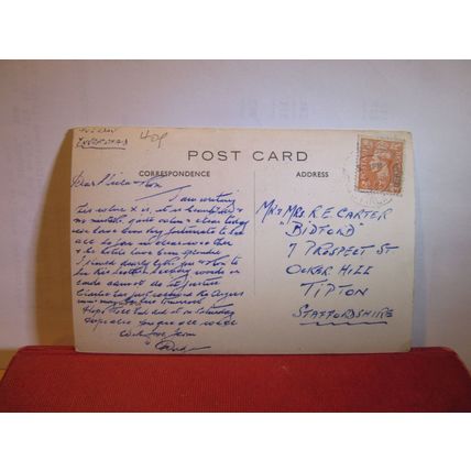 INVERSNAID HOTEL JETTY, LOCH LOMOND used vintage postcard 1949 pm =