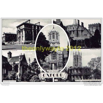 OXFORD, 5 X SCENES, ENGLAND, 1950s?, Postcard